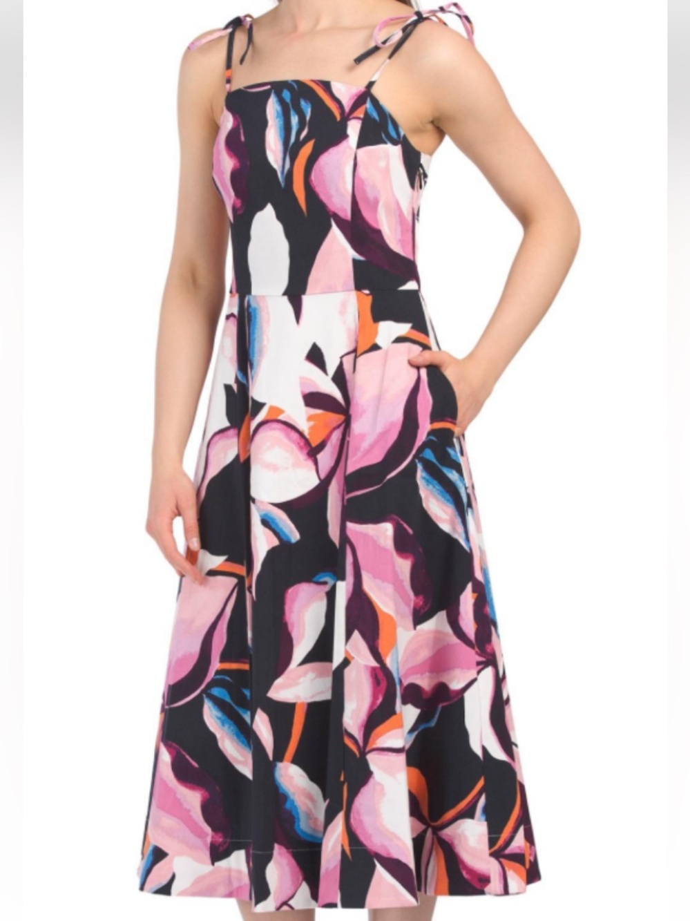 Christian Siriano Floral Midi Dress